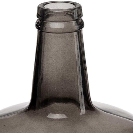 Bloemenvaas - fles - glas - grijs transparant - 22 x 39 cm
