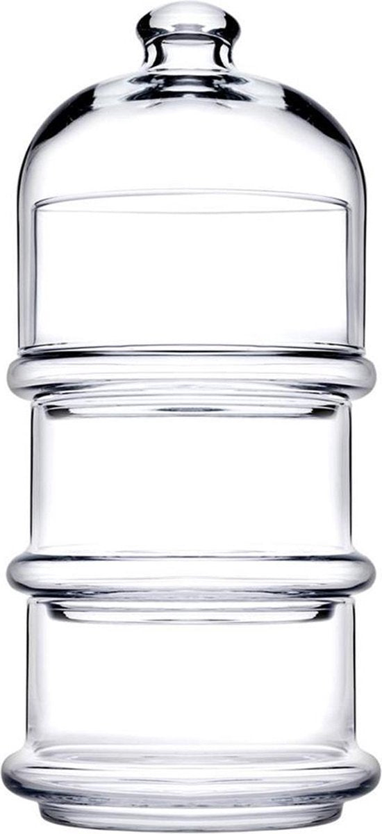 Bonbonnière - 3-Tier Glass Storage Jar - With Lid