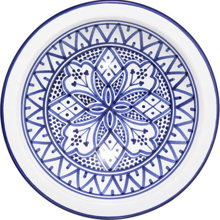 Aardewerk presentatiebord D22 cm - Blauw en wit