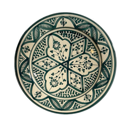 Handmade Marokkaanse aardewerk bord groen 26 cm