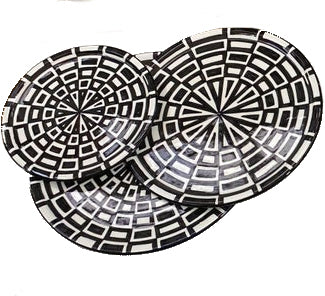 Marokkaanse servies bord zwart wit