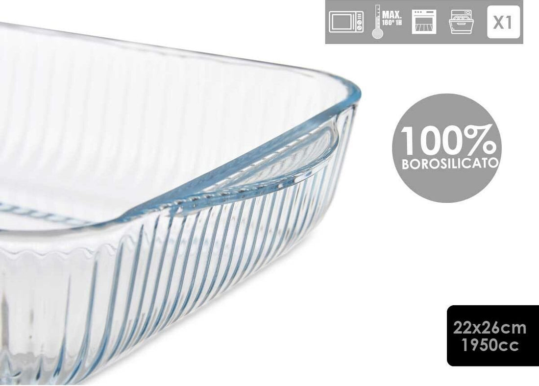 Plat de cuisson Optica Verre borosilicate transparent (21,5 x 6 x 25,2 cm)