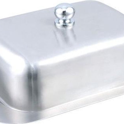 Botervloot met deksel - opbergbox voor verse boter - RVS - 19 x 12.5 cm