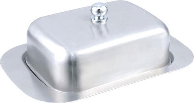 Botervloot met deksel - opbergbox voor verse boter - RVS - 19 x 12.5 cm