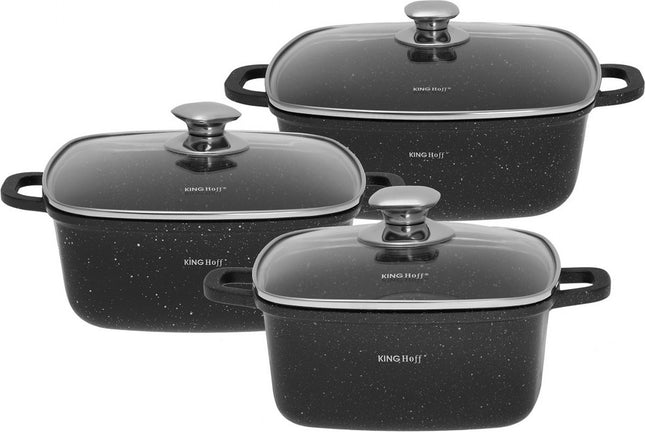 Kinghoff - Braadpannen set - 6 delig - marmeren coating