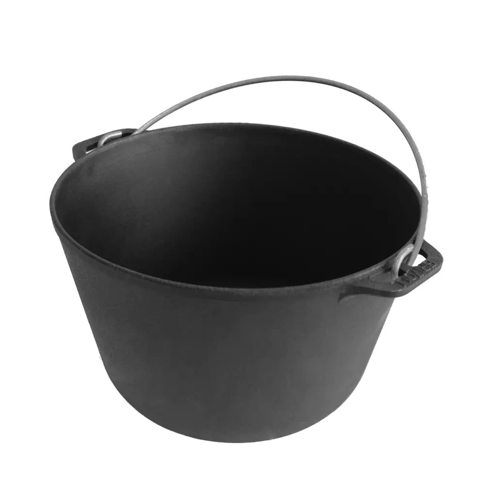 Brizoll KT06-1 Cast Iron Cauldron with Lid 6L - Ideal for Open Fire Cooking, Camping and Picnics