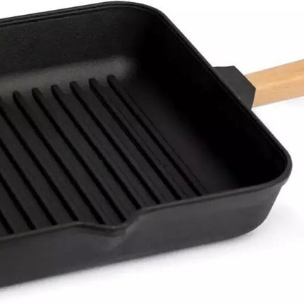 BRIZOLL Gietijzeren Grillpan Vierkant met Afneembare Handgreep - Alle warmtebronnen