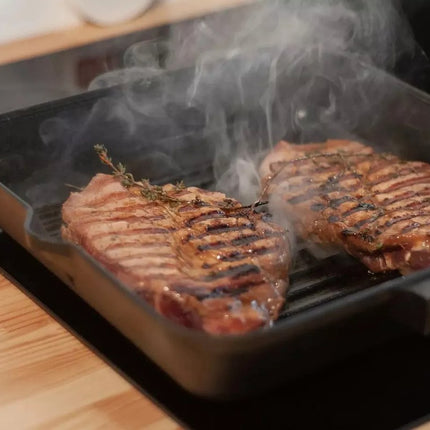 BRIZOLL Gietijzeren Grillpan Vierkant met Afneembare Handgreep - Alle warmtebronnen