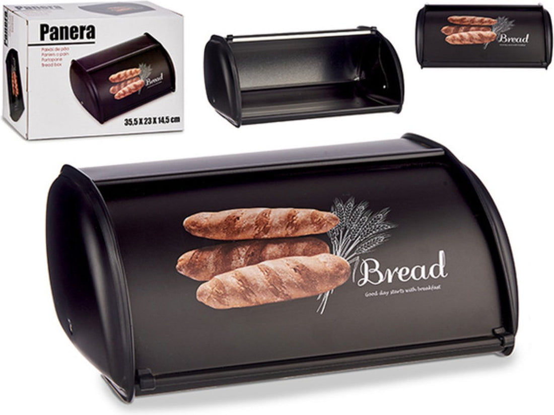 Bread Basket Black Metal (23 x 14.5 x 35.5 cm)