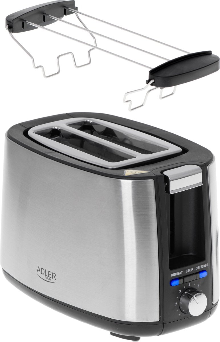 Grille-pain - 900W - Acier inoxydable