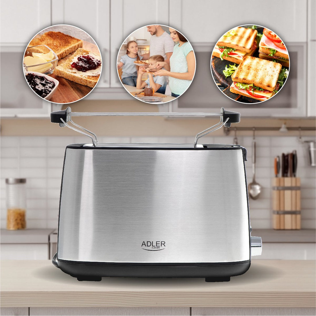 Grille-pain - 900W - Acier inoxydable