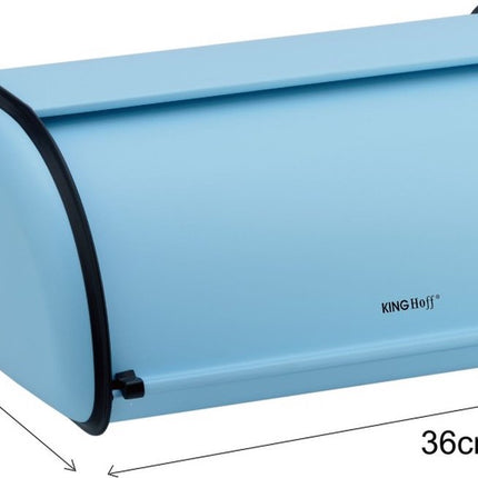 Kinghoff  - Broodtrommel - RVS - Licht blauw - Retro - 36x24x15 cm