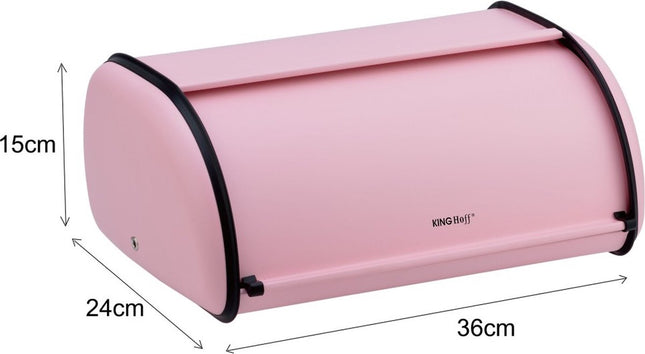 Broodtrommel - RVS - Roze - Retro - 36x24x15 cm