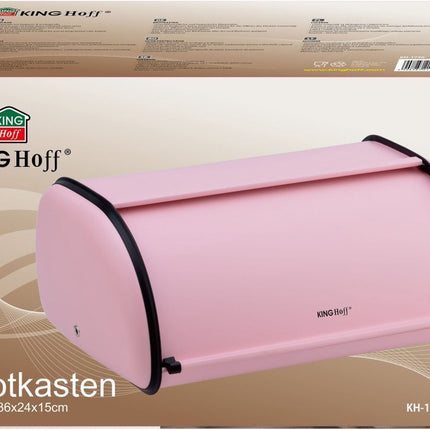 Broodtrommel - RVS - Roze - Retro - 36x24x15 cm