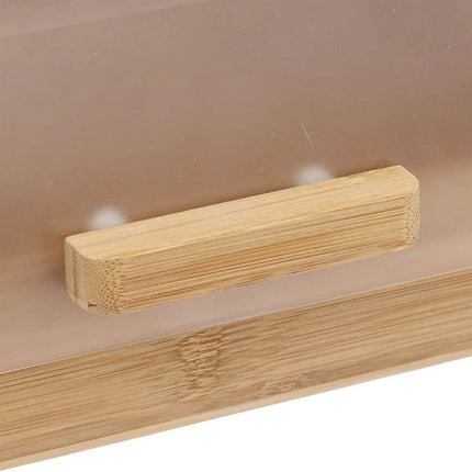 Broodtrommel met afsluitbare klep 38 x 28 x 18 cm - Bamboe