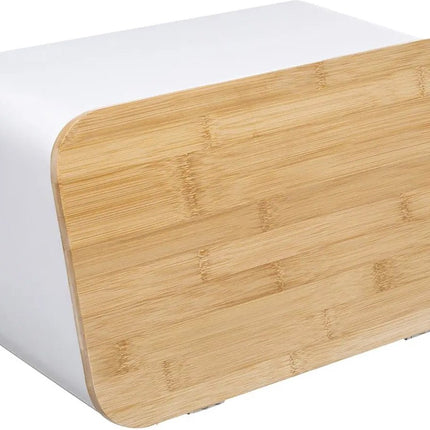 5Five - Broodtrommel met deksel - Metaal/bamboe - 37 x 22 x 23 cm