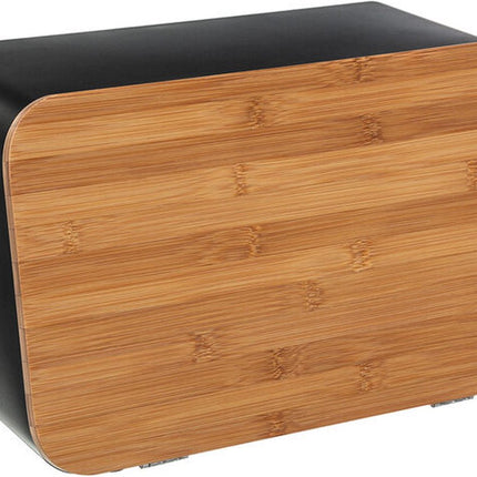 5Five - Broodtrommel met deksel - Metaal/bamboe - 37 x 22 x 23 cm