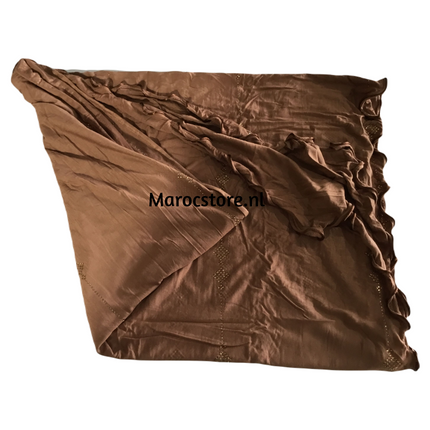 Hoofddoek sjaal Jersey met steentjes en satijnen lijn