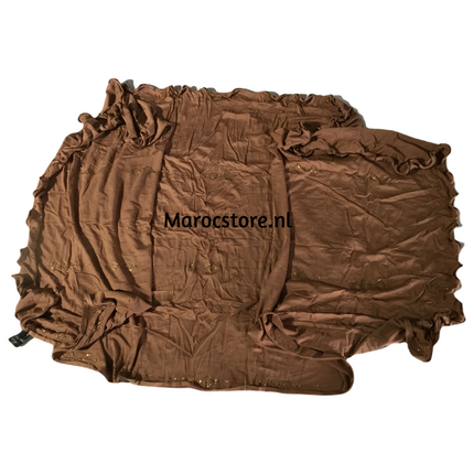 Hoofddoek sjaal Jersey met steentjes en satijnen lijn