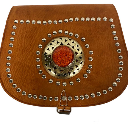 Marokkaanse lederen tas studs