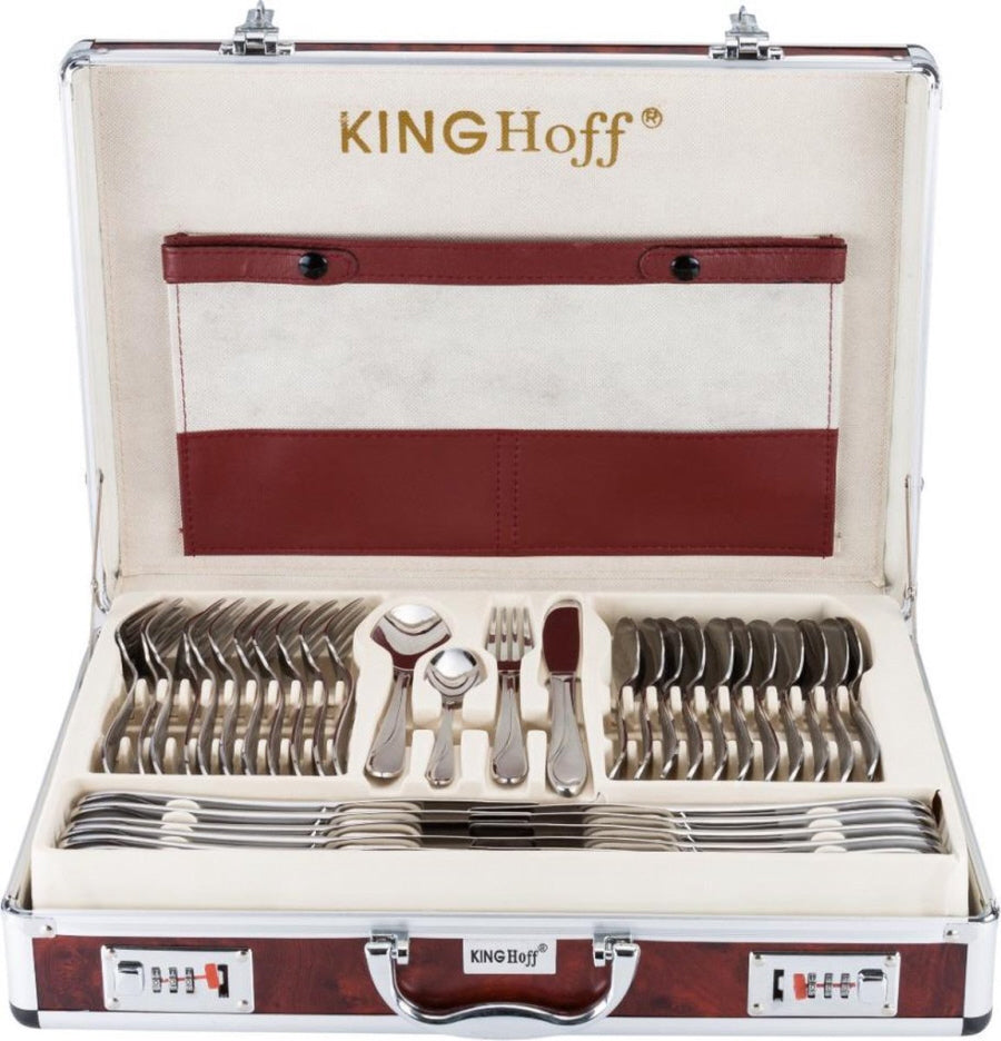 Cutlery set - 12-person - 72-piece - Luxury storage case - 18/10