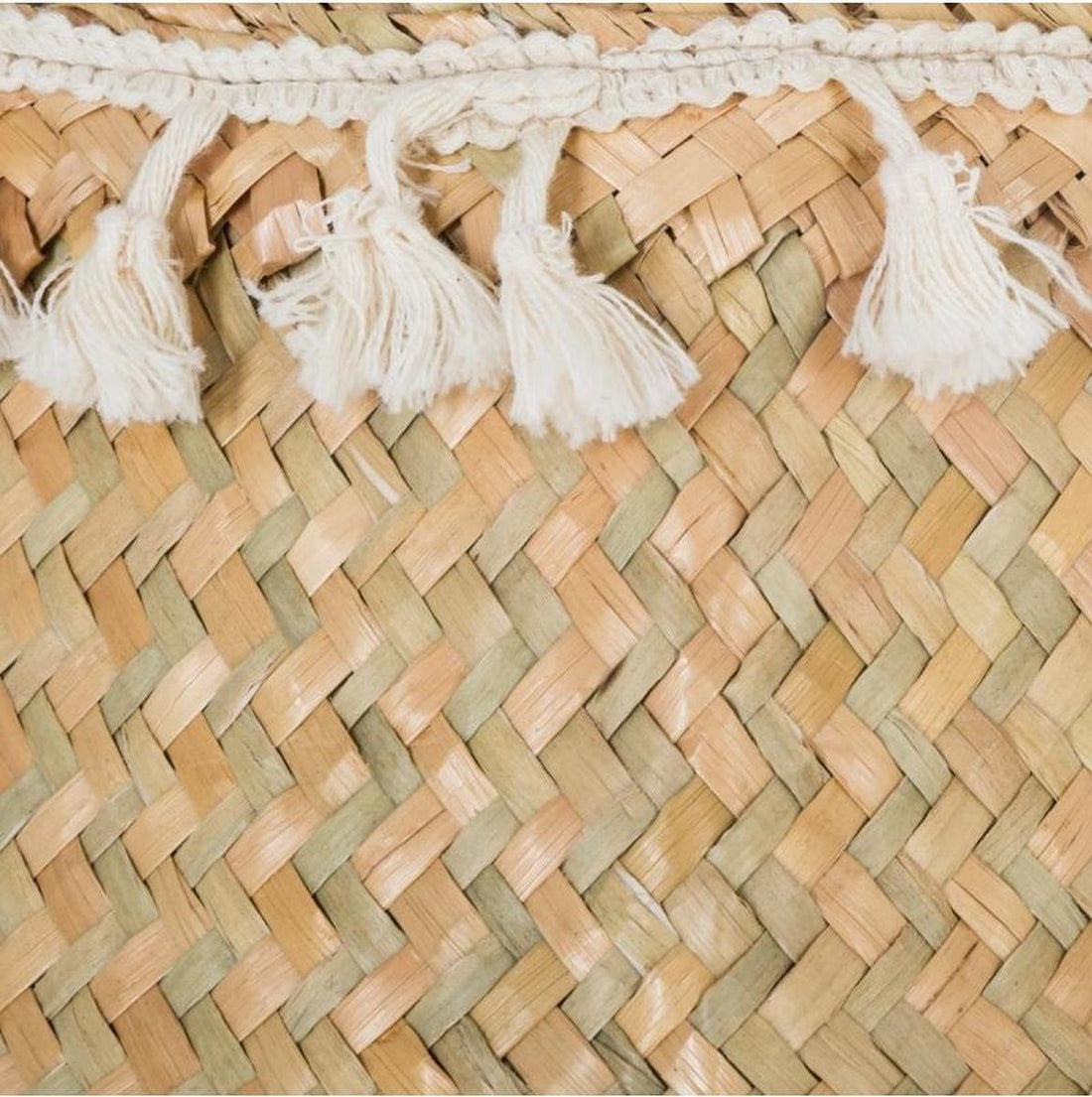 Panier de rangement / Panier ventral en jonc de mer - Couleur sable Ø31 cm