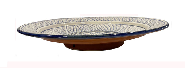 Marokkaanse schaal blauw - wit 35 cm