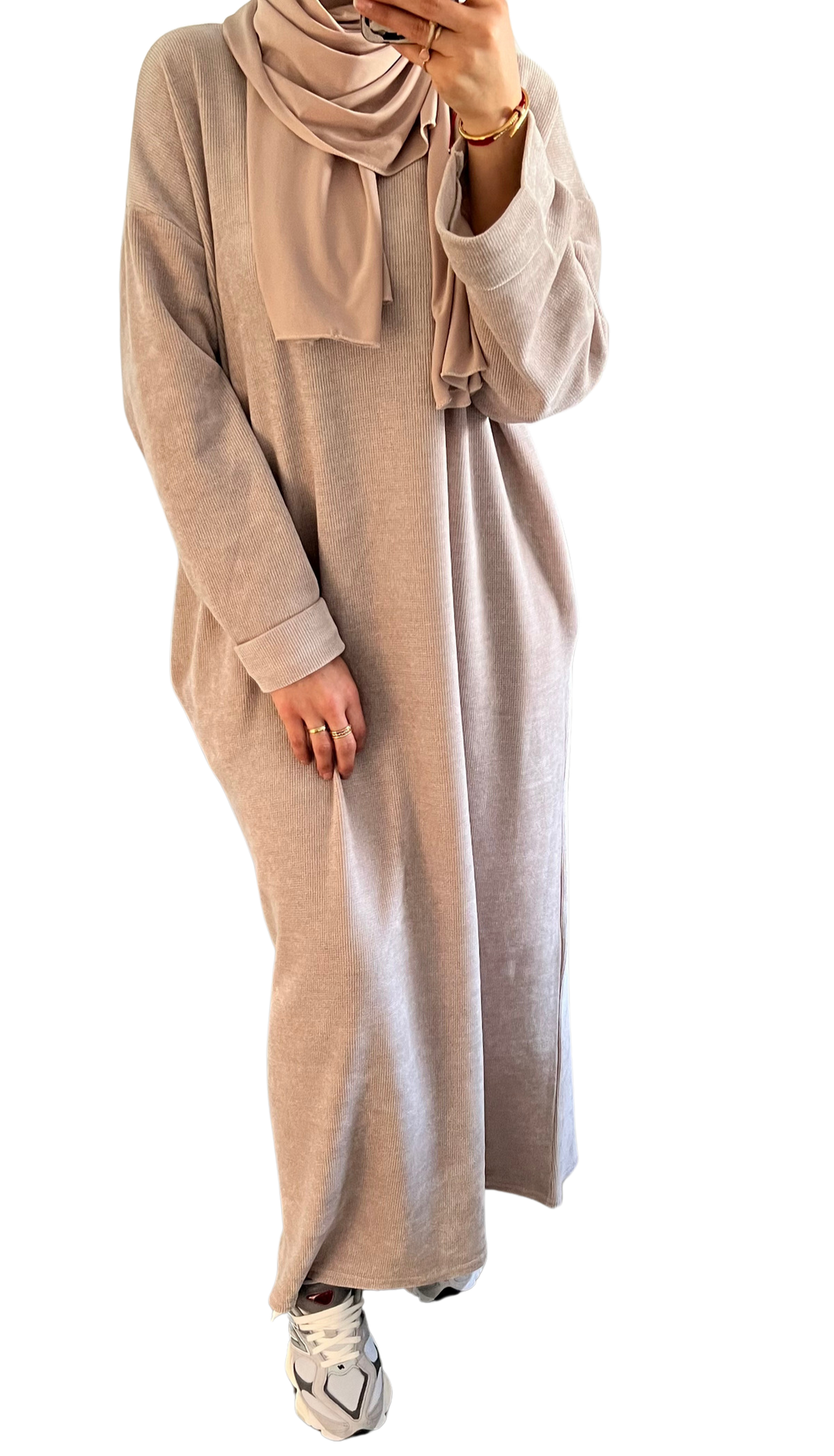 Maya Dress – oversized geribbelde jurk met zakken, tot maat XL – foto 5