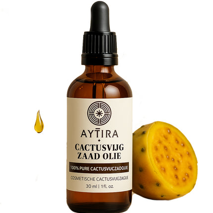 AYTIRA Cactusvijgzaadolie – 100% puur, biologisch & koudgeperst | Luxe anti-aging huidverzorging