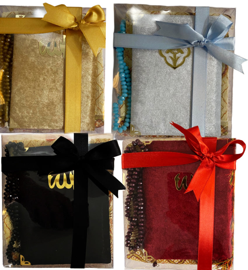 Cadeaupakket gebedskleed, tasbieh en boekje – islamitische cadeauset