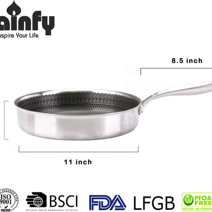 Cainfy super anti-aanbaklaag pro pan  met deksel -Ø 28 cm - Honingraat Heavy Duty anti-aanbak - Vaatwasmachine- en ovenbestendig