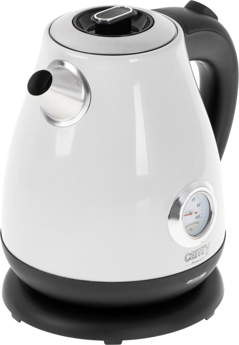 Electric kettle with thermometer - 1.7 liters - WHITE