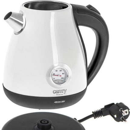Elektrische waterkoker met thermometer - 1.7 liter - WIT