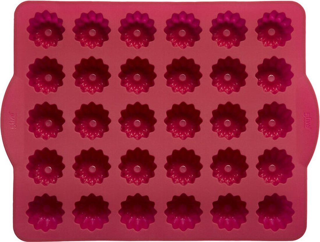 Cannelés bakvorm van siliconen – 30 vormen, rood, 30,6 x 23,2 x 4 cm
