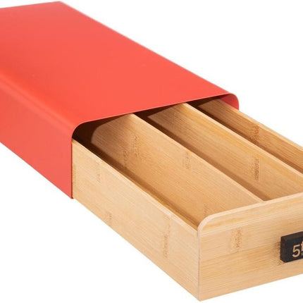 Capsule houder - dispenser lade bamboe hout/metaal 30 capsules