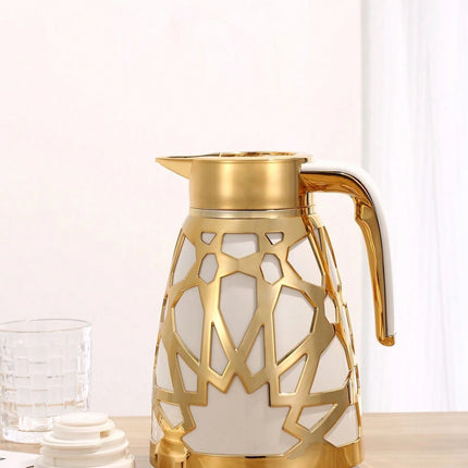 Thermoskan - Thermosflessen - 1L - Isoleerkan met gouden details