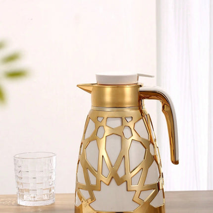 Thermoskan - Thermosflessen - 1L - Isoleerkan met gouden details