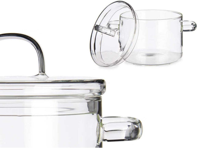 Casserolepan met deksel Transparant Borosilicaatglas
