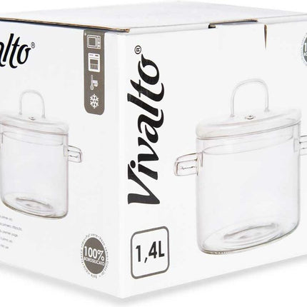 Casserolepan met deksel Borosilicaatglas Transparant