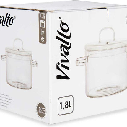 Casserolepan met deksel Borosilicaatglas Transparant