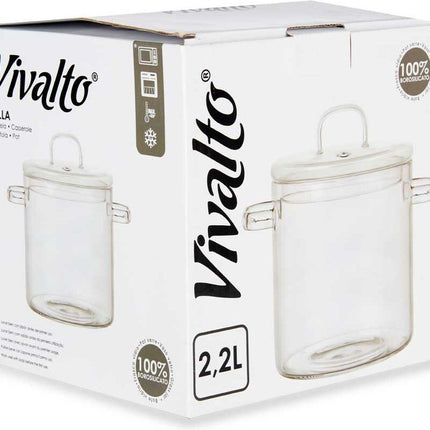 Casserolepan met deksel Borosilicaatglas Transparant