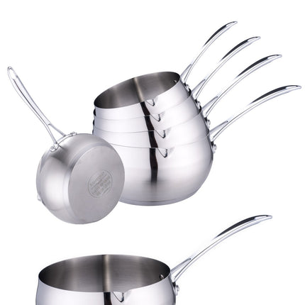 Set Met 5 Steelpotten 12/14/16/18/20 Cm Hoogwaardig Roestvrij Staal