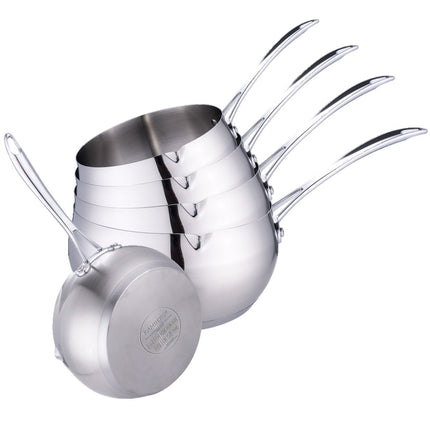 Set Met 5 Steelpotten 12/14/16/18/20 Cm Hoogwaardig Roestvrij Staal
