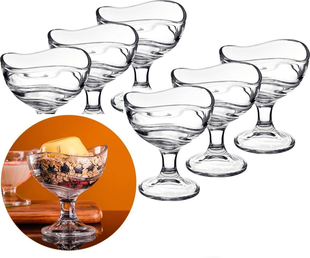 Ice cream cups/Ice cream/Dessert serving bowls - set of 6x 180 ml