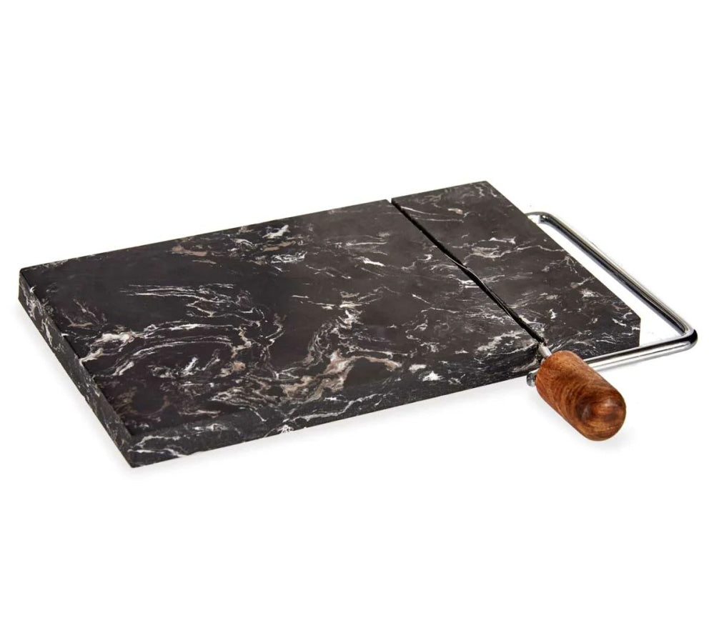 Black marble cheese board with wire
