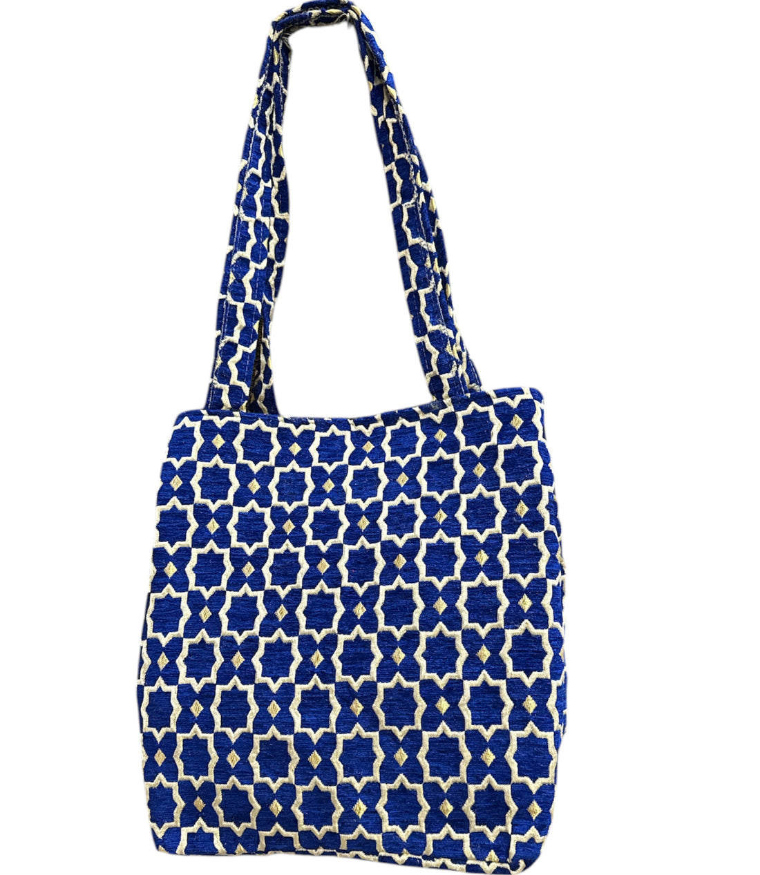 Marokkaanse shopper van fluweel met gouden accenten – medium tote bag – foto 7