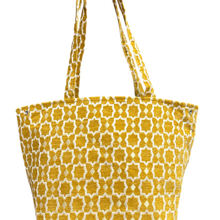 Marokkaanse Handgemaakte Fluwelen XL Shopper met Gouden Accenten - Tote Bag