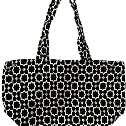 Marokkaanse Handgemaakte Fluwelen Medium Shopper met Gouden Accenten - Tote Bag - Grijs