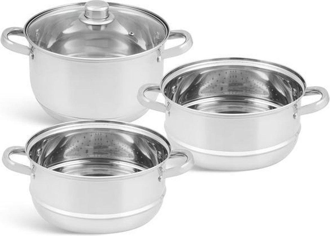 Edënbërg Classic Line - Ensemble de casseroles vapeur - Ø 22 cm - 4 pièces - Fond 9 couches