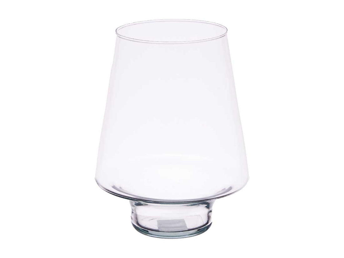 Glazen vaas op voet – conische vaas van gerecycled glas, 20 x 20 x 25 cm – foto 2